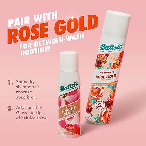Pair Batiste Touch of Gloss Wildberry Blossom Shine Mist with Rose Gold Dry Shampoo