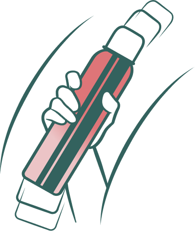 Woman showing how to use dry shampoo.