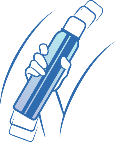 Woman showing how to use dry shampoo.