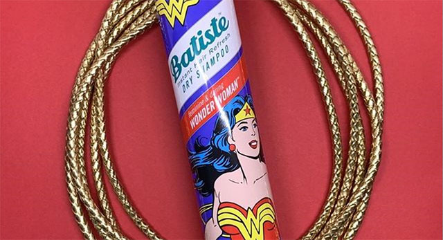 Photo of Wonder Woman lasso around Batiste can.